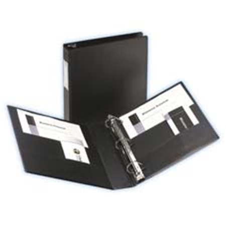 WORKSTATION Consumer Products  Slant Ring Binder W-Label Holder- 5in.Cap- 11in.x8-.50in.- Black TH686605